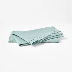 Threshold designed w/Studio McGee 2pc Eyelet Trim Napkins Blue - Threshold™ designed with Studio McGee