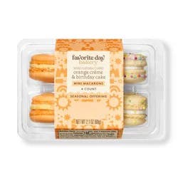 Orange Creme & Birthday Cake Mini Macarons - 2.1oz/4ct - Favorite Day™