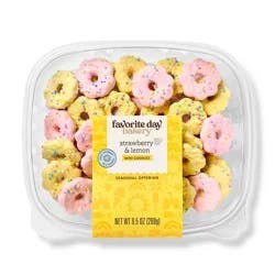Strawberry & Lemon Frosted Shortbread Mini Cookies - 9.5oz - Favorite Day™