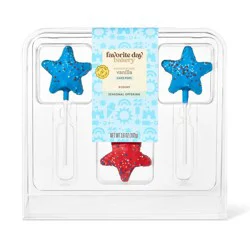 Red, White & Blue Star Shaped Vanilla Cake Pops - 3.6oz/3ct - Favorite Day™