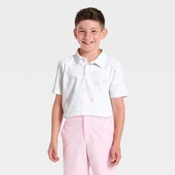 Boys' Textured Short Sleeve Golf Polo Shirt - All In Motion™ White S
