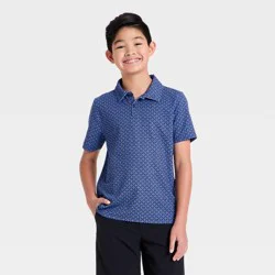 Boys' Textured Short Sleeve Golf Polo Shirt - All In Motion™ Royal Blue M
