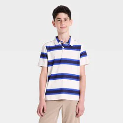 Boys' Textured Short Sleeve Golf Polo Shirt - All In Motion™ Cream S