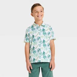 Boys' Textured Golf Polo Shirt - All In Motion™ Forest Green L