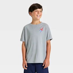 Boys' 4th of July Short Sleeve T-Shirts - All In Motion™ Heathered Gray M