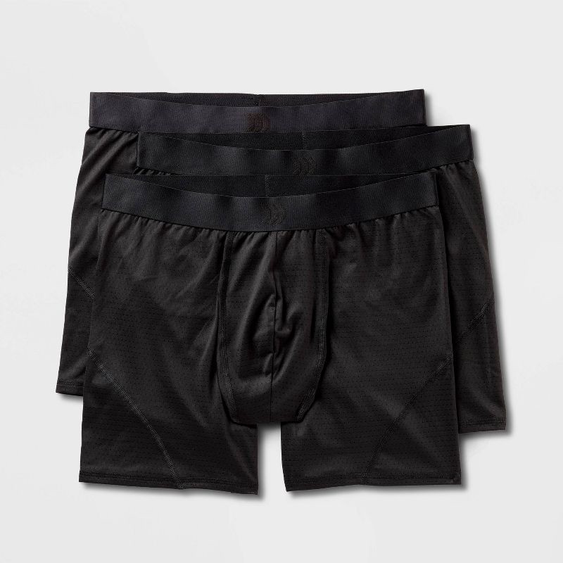 slide 1 of 3, Men's 3pk Performance Underwear - All In Motion™ Black S, 3 ct