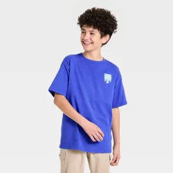 Boys' Short Sleeve Cotton Blend Active T-Shirt - All In Motion™ Royal Blue XS