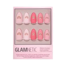 Glamnetics Matte in Love Fake Nails: Almond Shape, 30 Pieces, ABS Material