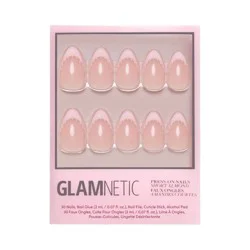 Glamnetics Pink Me Up Fake Nails: Almond Shape, Gloss Finish, 30 Pieces