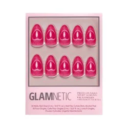 Glamnetics Text Me backFake Nails: Almond Shape, Velvet Finish, 30 Pieces
