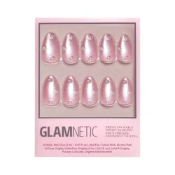 Glamnetics Pearl Me Softly Fake Nails: 30 Pieces, Almond Shape, Gloss Finish, ABS Material