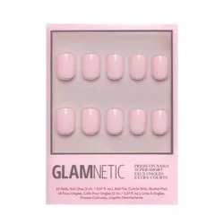 Glamnetics Sugar BB Fake Nails: 30 Pieces, ABS Material, Square Shape, Gloss Finish