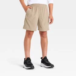 Boys' Textured Woven Shorts - All In Motion™ Light Taupe M