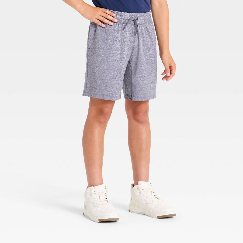 slide 1 of 3, Boys' Soft Stretch Shorts - All In Motion™ Heathered Gray S, 1 ct