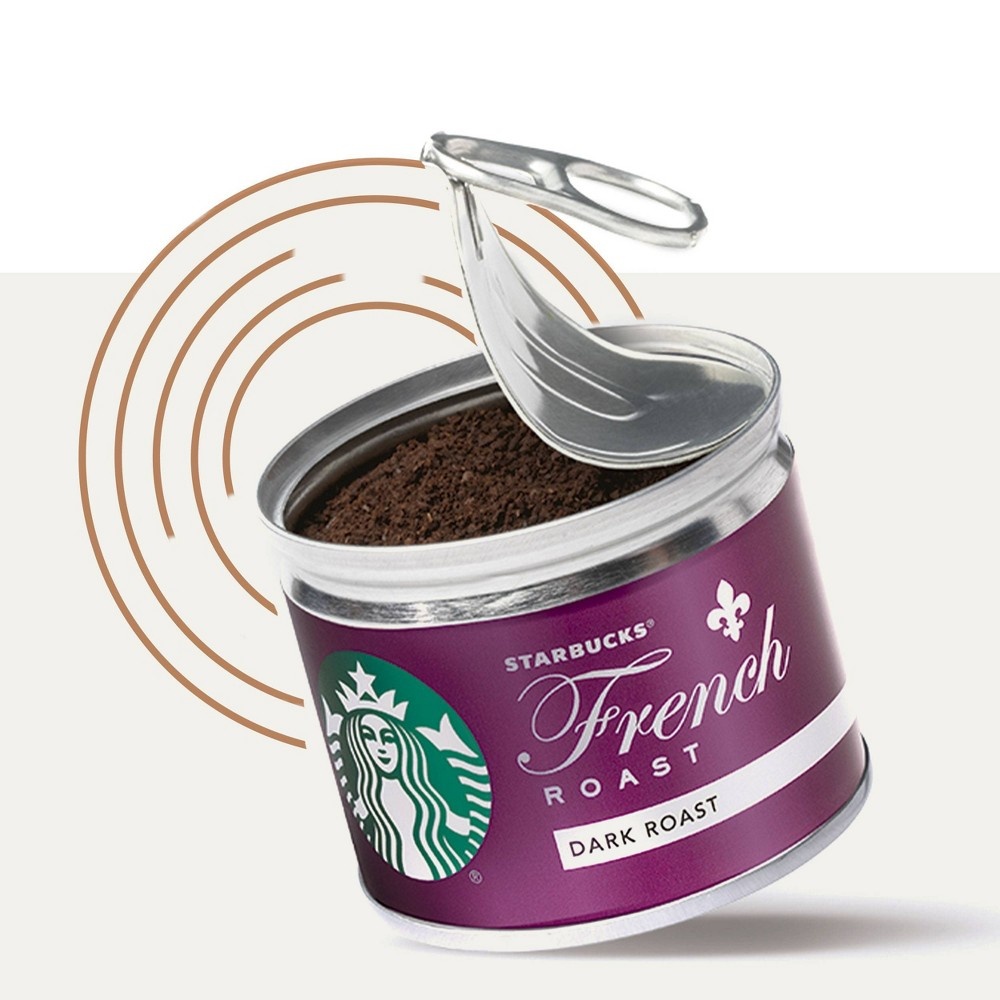 slide 4 of 7, Starbucks Dark Roast Fresh Brew Ground Coffee Cans, French Roast, 8 ct; 1.3 oz