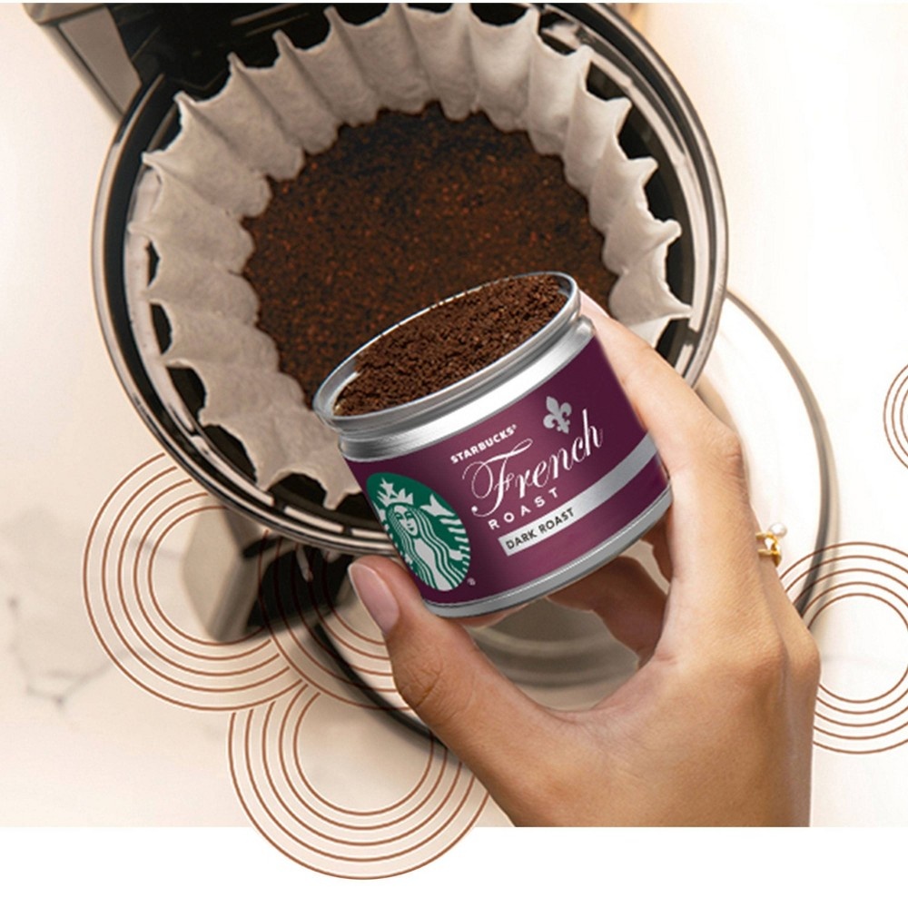 slide 7 of 7, Starbucks Dark Roast Fresh Brew Ground Coffee Cans, French Roast, 8 ct; 1.3 oz