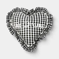 14" Heart Shaped The Drama Throw Pillow White/Black - Room Essentials™