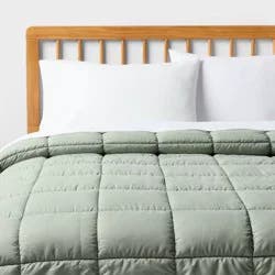 Full/Queen Puffer Comforter Green for Dorm - Room Essentials™