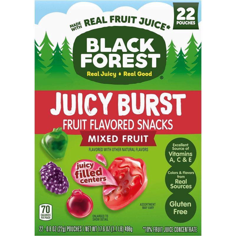 slide 1 of 9, Black Forest Juicy Burst Mixed Fruit Snacks - 17.6oz/22ct, 22 ct; 17.6 oz