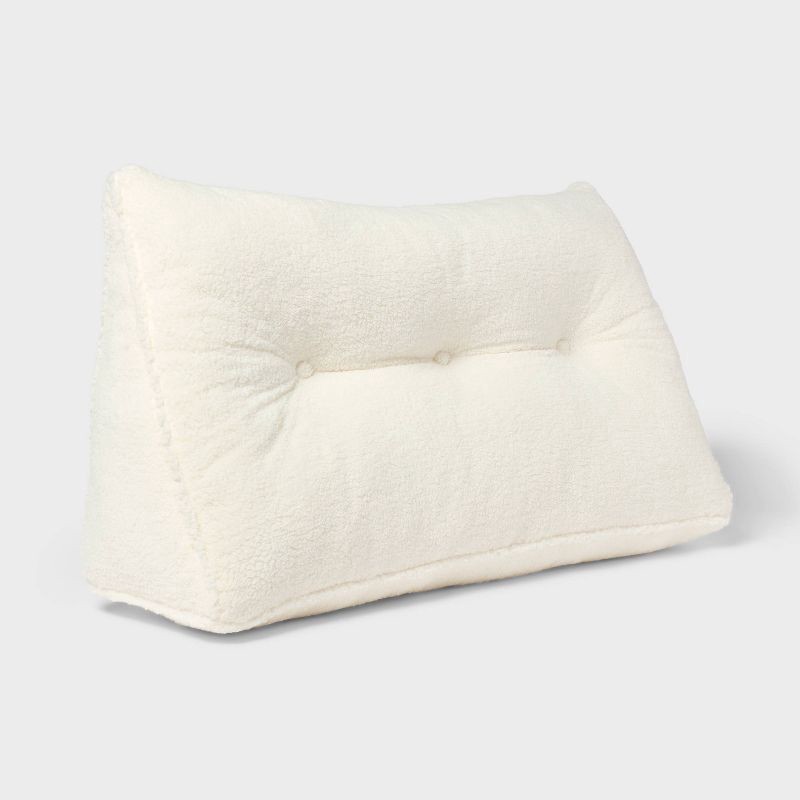slide 1 of 4, 35"x20" Headboard Pillow Faux Shearling Ivory for Dorm - Room Essentials™, 1 ct