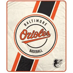MLB Diagonal Stripe Emblem Ultra Soft Blanket Baltimore Orioles