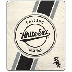 MLB Diagonal Stripe Emblem Ultra Soft Blanket Chicago White Sox