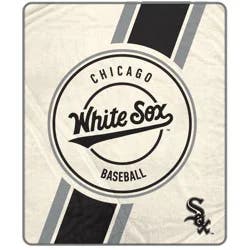 MLB Diagonal Stripe Emblem Ultra Soft Blanket Chicago White Sox