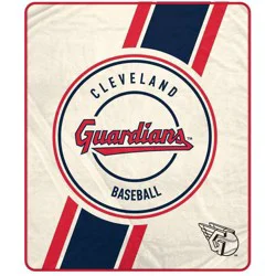MLB Diagonal Stripe Emblem Ultra Soft Blanket Cleveland Guardians