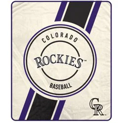MLB Diagonal Stripe Emblem Ultra Soft Blanket Colorado Rockies