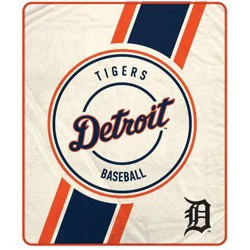 MLB Diagonal Stripe Emblem Ultra Soft Blanket Detroit Tigers