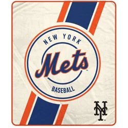 MLB Diagonal Stripe Emblem Ultra Soft Blanket New York Mets