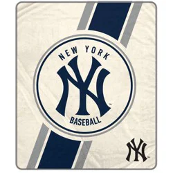 MLB Diagonal Stripe Emblem Ultra Soft Blanket New York Yankees