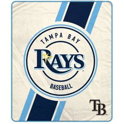MLB Diagonal Stripe Emblem Ultra Soft Blanket Tampa Bay Rays