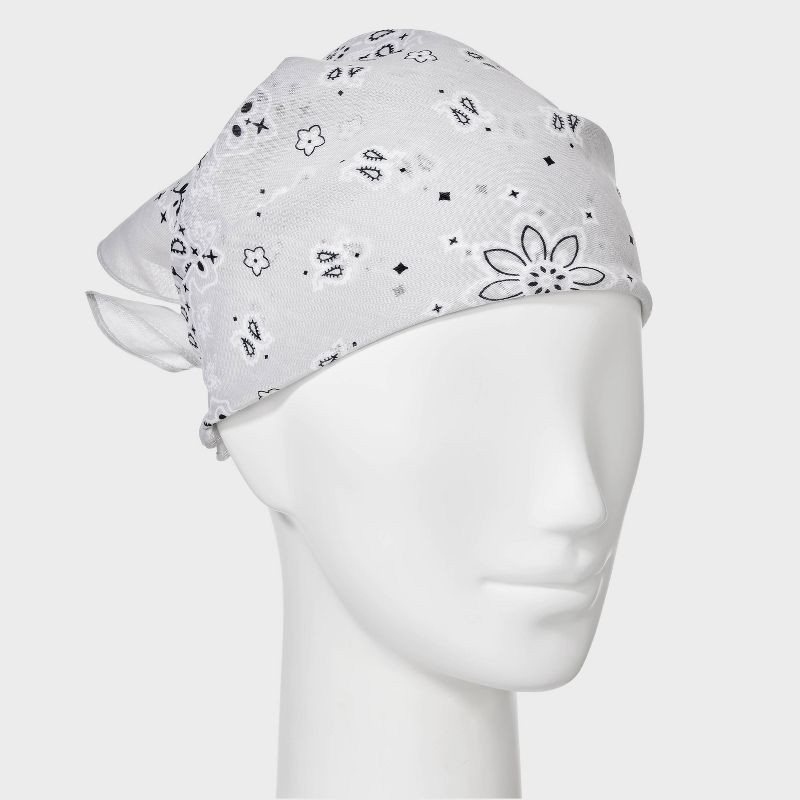 slide 3 of 4, Cotton Circular Pattern Paisley Bandana Scarf - Universal Thread™ Gray, 1 ct