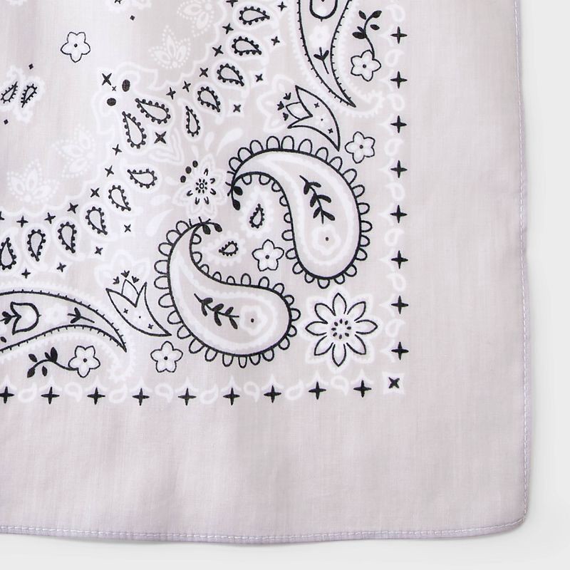 slide 4 of 4, Cotton Circular Pattern Paisley Bandana Scarf - Universal Thread™ Gray, 1 ct
