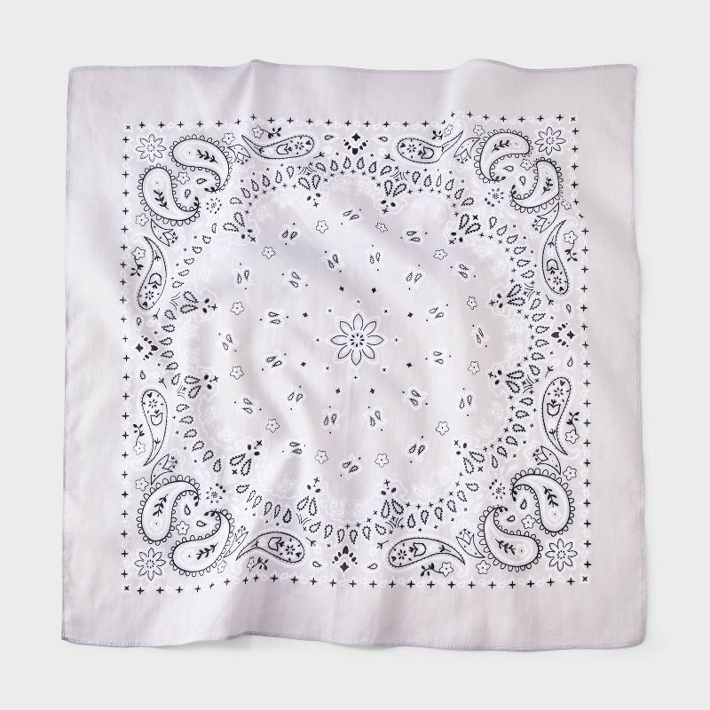 slide 1 of 4, Cotton Circular Pattern Paisley Bandana Scarf - Universal Thread™ Gray, 1 ct