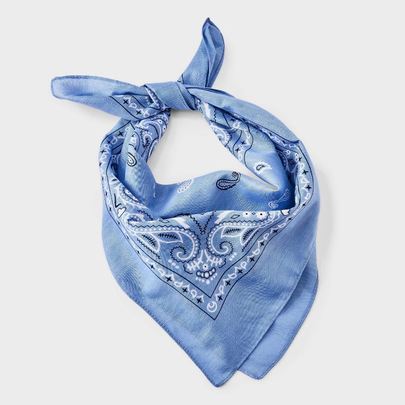 slide 2 of 4, Cotton Paisley Border Bandana Scarf - Universal Thread™ Blue, 1 ct