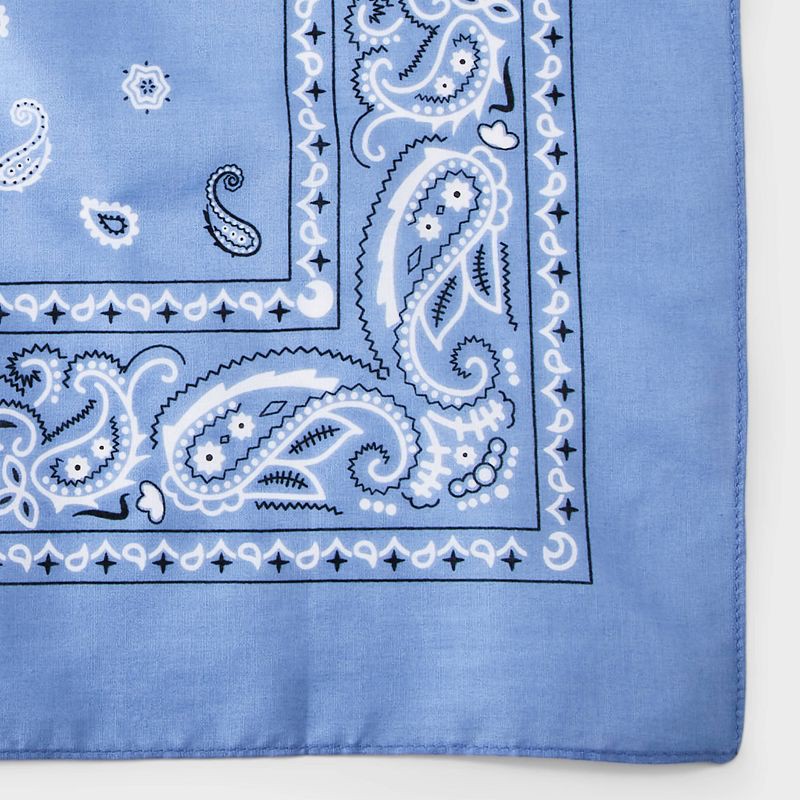 slide 4 of 4, Cotton Paisley Border Bandana Scarf - Universal Thread™ Blue, 1 ct