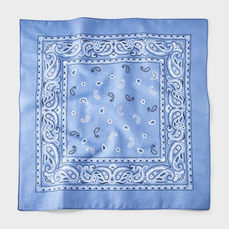 slide 1 of 4, Cotton Paisley Border Bandana Scarf - Universal Thread™ Blue, 1 ct