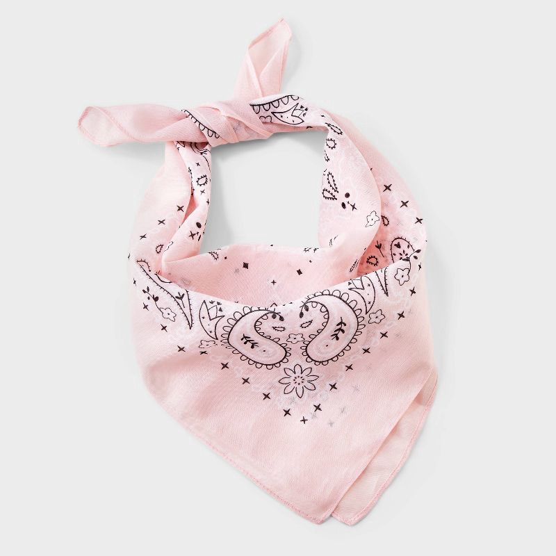 slide 2 of 4, Cotton Circular Pattern Paisley Bandana Scarf - Universal Thread™ Light Pink, 1 ct