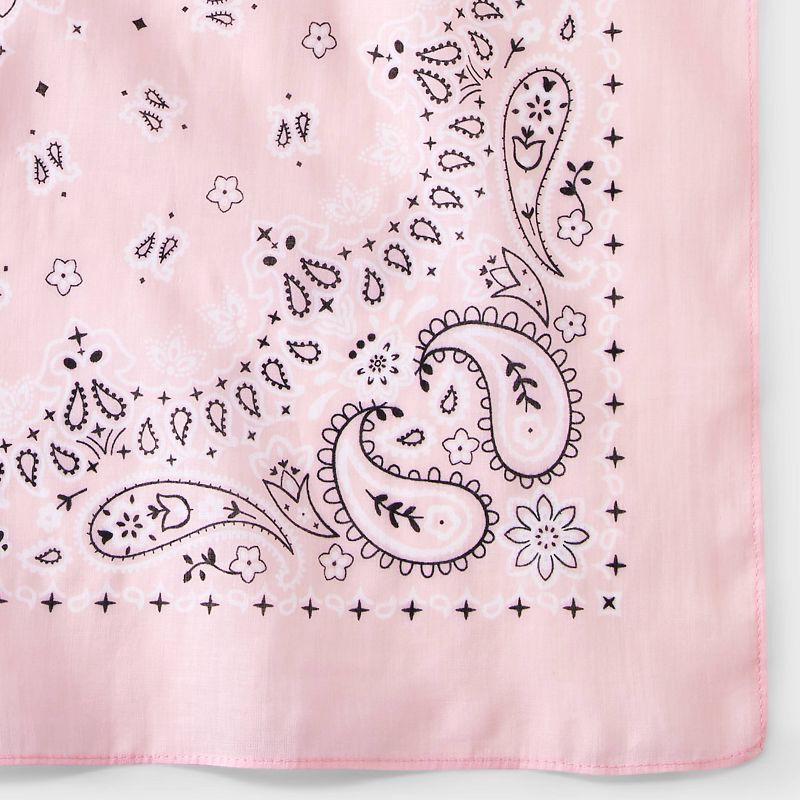 slide 4 of 4, Cotton Circular Pattern Paisley Bandana Scarf - Universal Thread™ Light Pink, 1 ct