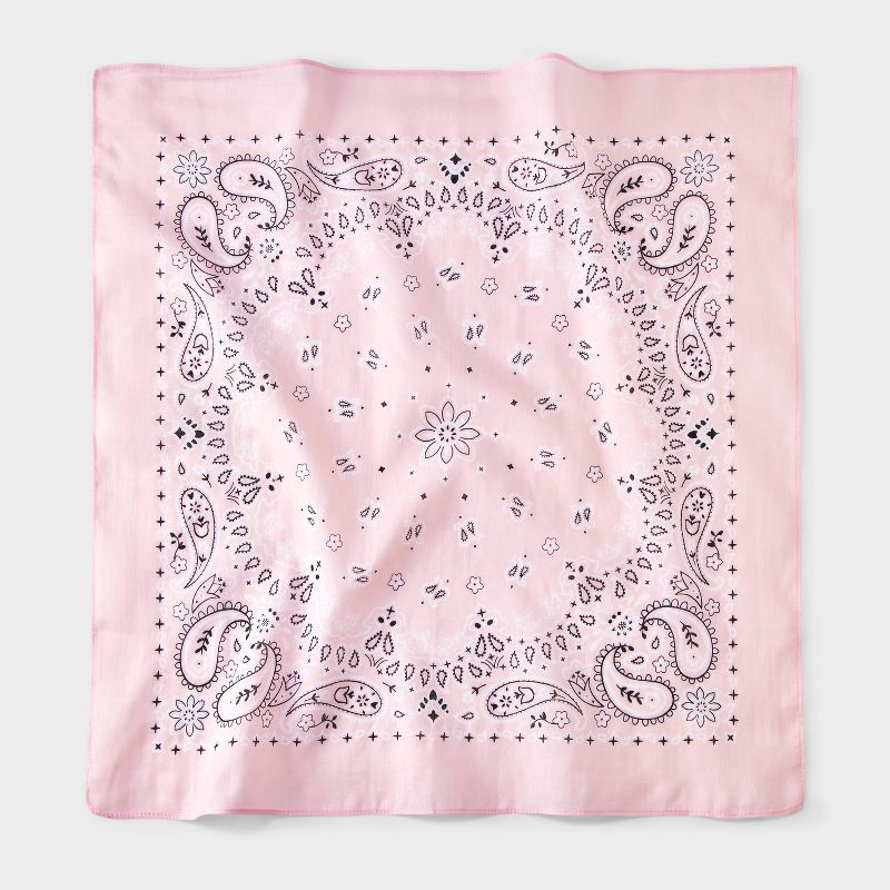 slide 1 of 4, Cotton Circular Pattern Paisley Bandana Scarf - Universal Thread™ Light Pink, 1 ct
