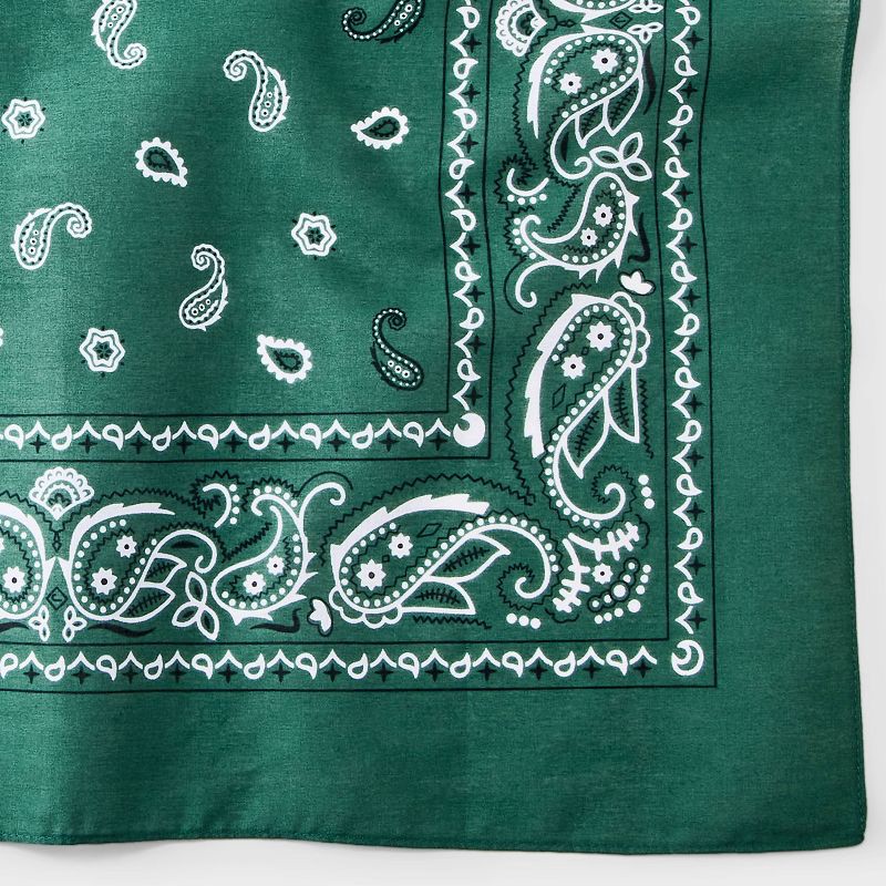 slide 4 of 4, Cotton Paisley Border Bandana Scarf - Universal Thread™ Green, 1 ct