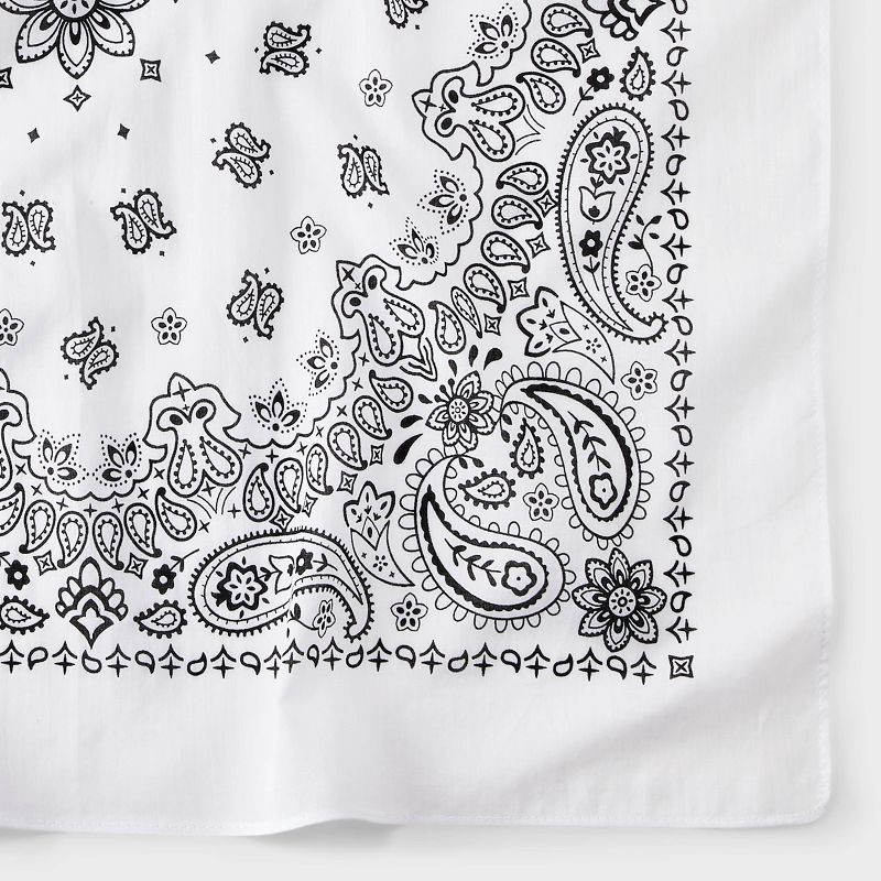 slide 4 of 4, Cotton Circular Pattern Paisley Bandana Scarf - Universal Thread™ White, 1 ct