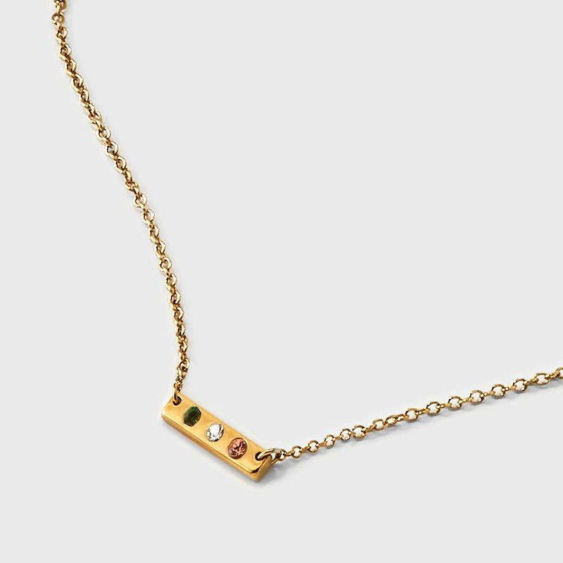 slide 5 of 6, Tiny Tags 14K Gold Ion Plated Ireland Bar Necklace, 1 ct