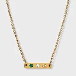 Tiny Tags 14K Gold Ion Plated Ireland Bar Necklace