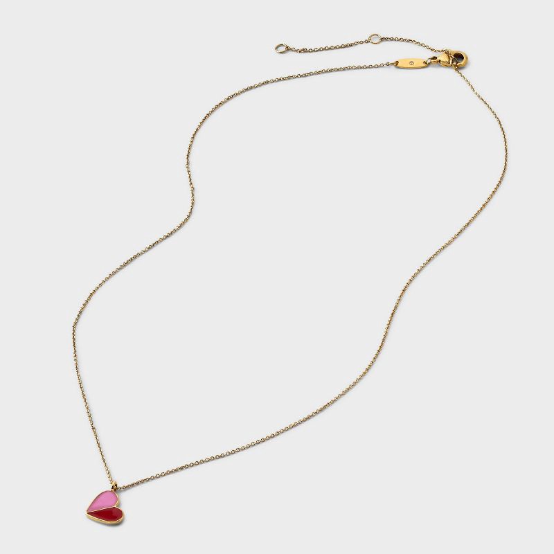 slide 2 of 5, Tiny Tags 14K Gold Ion Plated Two-Tone Valentines Heart Necklace, 1 ct