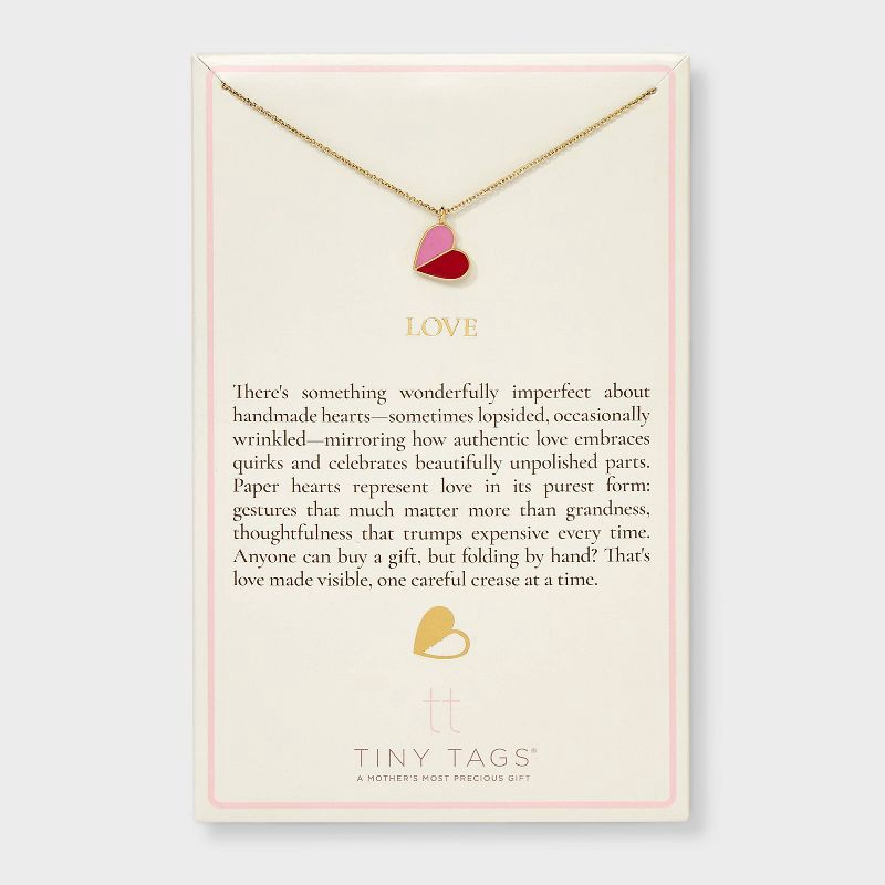 slide 3 of 5, Tiny Tags 14K Gold Ion Plated Two-Tone Valentines Heart Necklace, 1 ct