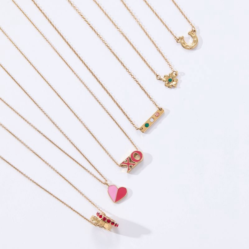 slide 4 of 5, Tiny Tags 14K Gold Ion Plated Two-Tone Valentines Heart Necklace, 1 ct