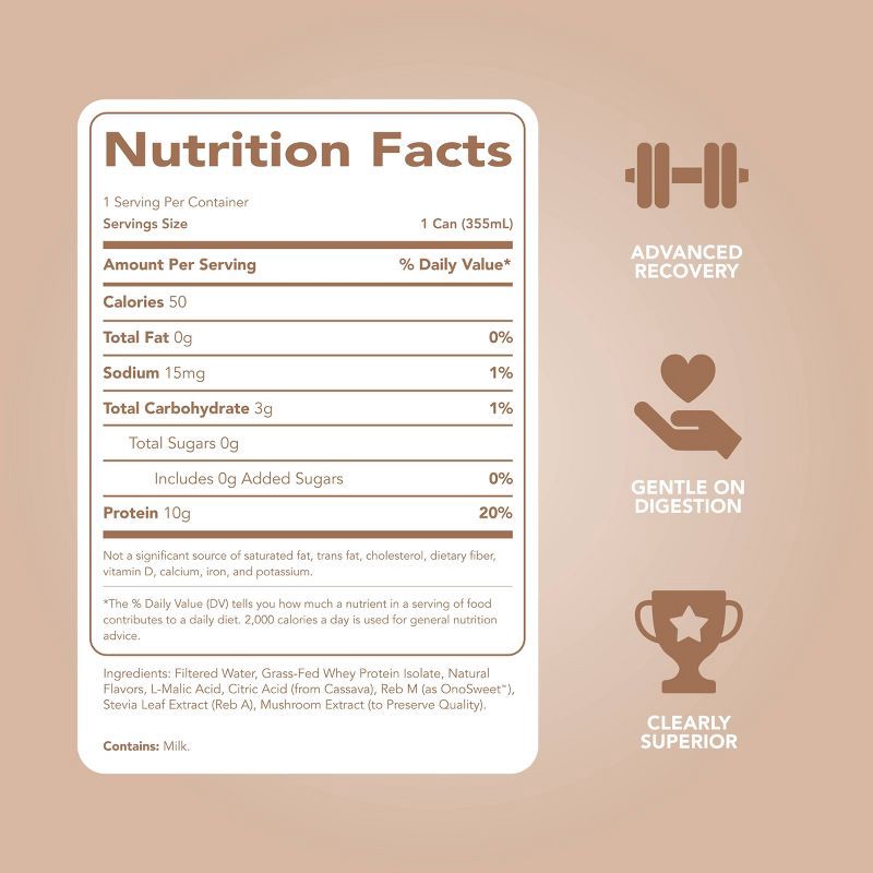 slide 4 of 9, Clean Simple Eats Clear 10g Protein Water Coconut Creme - 12 fl oz Can, 10 gram, 12 fl oz